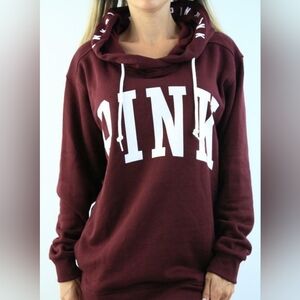 PINK Womens Sweatshirt Hoodie Long Sleeve Pullover Purple Size Medium